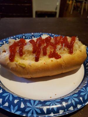 The Sierra-Kraut! A polish sausage with sauerkraut