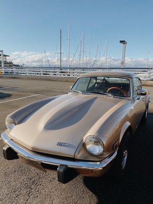 Parking lot with a cool car