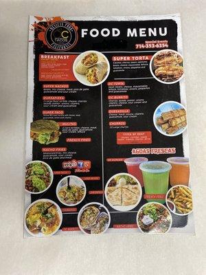 OC Tacos Menu