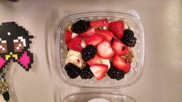 Gators granola bowl with added strawberries and blackberries