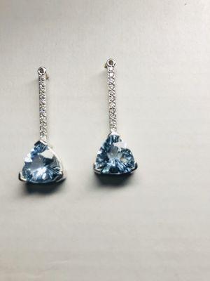 Customer made aquamarine earring jackets