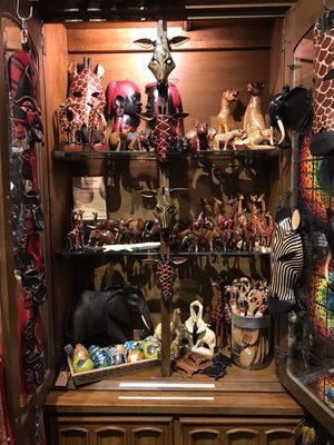 Hand made carvings from around the world. Animal symbology.