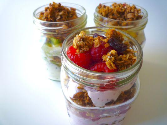 Mix our granola with yogurt & fruit!