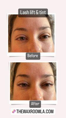 Lash lift and tint