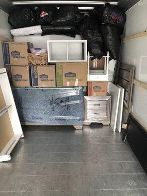 We strive to fill the truck as densely as possible, to fit every piece we can.