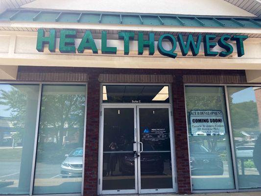 Front doors at HealthQwest Canton, addiction treatment center and methadone clinic.