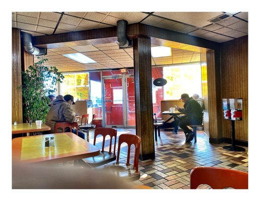 Inside Maywood Express. 2 S 5th Ave, Maywood, IL Chicago Fast Food Old Fashion Place .Breakfast Hotdogs etc.