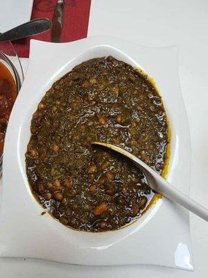 Cassava leaf Bean Stew with rice