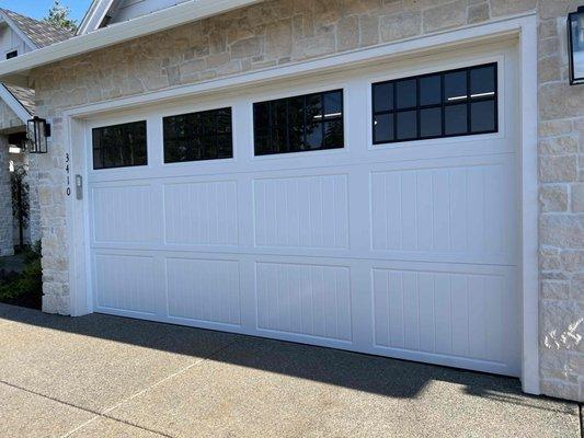 New installed aluminum garage door in Seattle! Craftsmanship by Ponderosa Garage Doors.