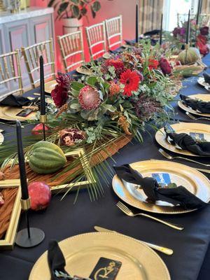 Tablescape and Flower arrangments