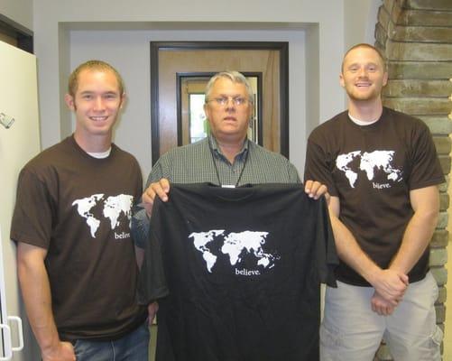 Directors of the Jesus Center chose the black "believe shirt" to represent their shelter.