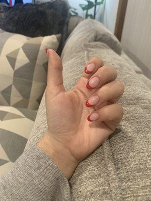 Red French UV Gel Mani