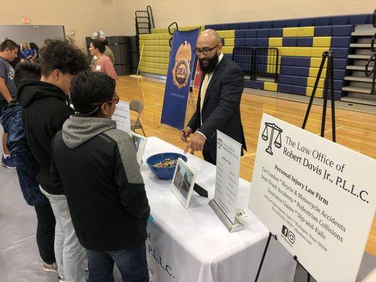 Robert Davis Jr. at Harlingen CISD's career day