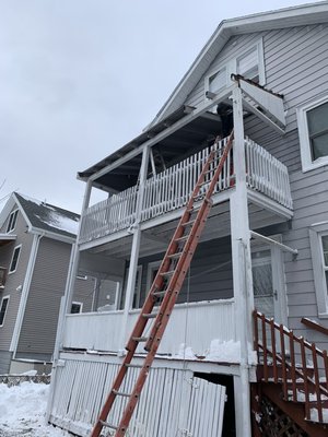 Arlington Massachusetts rear porch renovation small addition