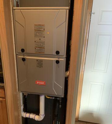 A furnace replacement with an added 4" filter.