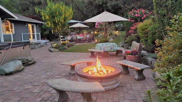 Concrete Fire Pit, Tables and Benches