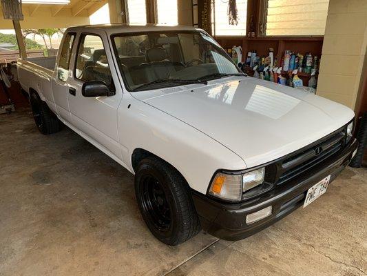 1993 Toyota pickup full body work and single coat paint