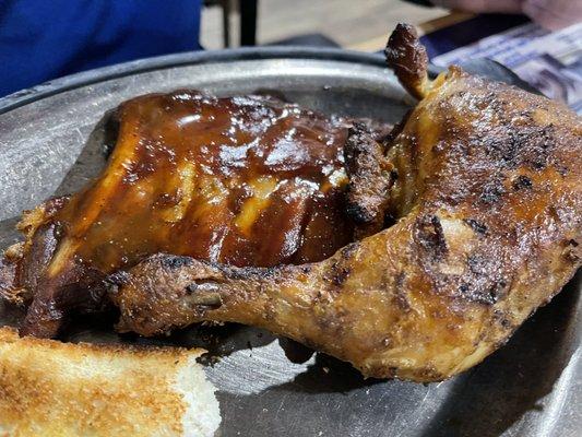 Jumbo BBQ Chicken and Rib Combo Platter