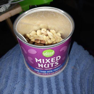 Mixed Nuts 3.5oz and half full.