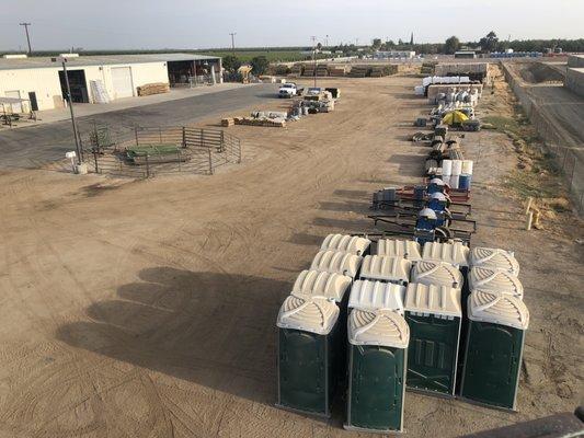 Restroom and Shade Trailers, t-posts, wire, vineyard supplies, livestock equipment, fencing supplies, and more!