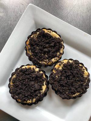 We have a baker on staff. All our baked goods are made in house. This is a cheesecake with an oreo/espresso crust.