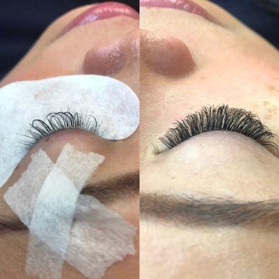 Volume lash extensions by Katie