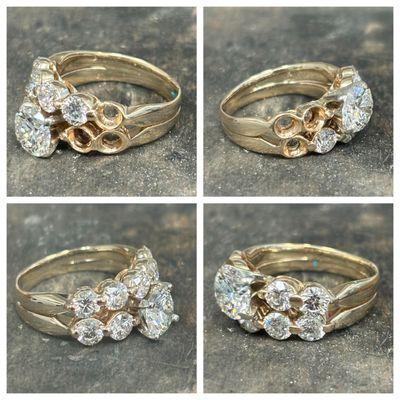 14K gold ring missing diamonds repair