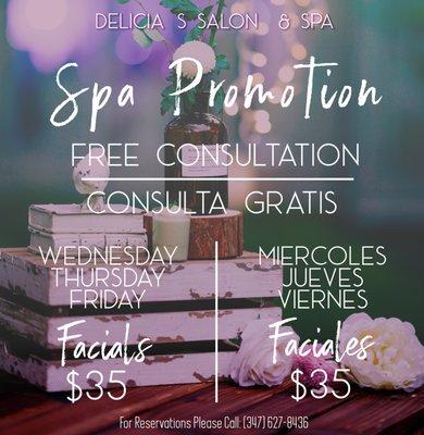 Delcia's Salon & Spa is excited to announce our new Spa services! Discount is limited so try it now while you can!