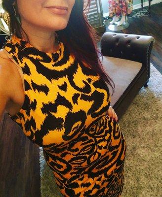 tiger print high neck halter $168.00