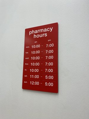 Pharmacy hours