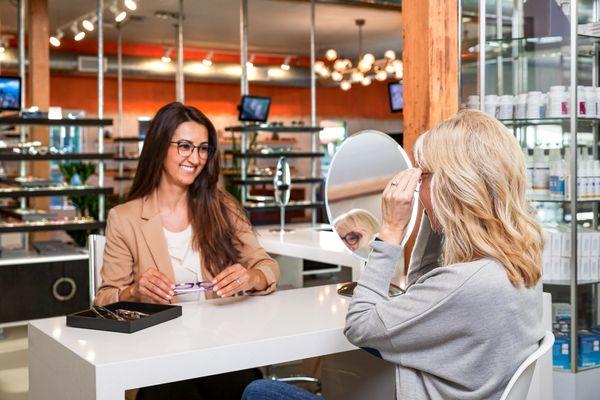 Shopping for glasses at Invision Optometry.