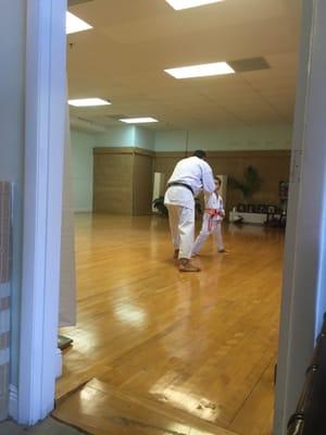 Karate lesson.