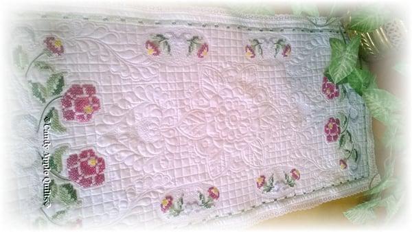 Heirloom quilting on vintage linens