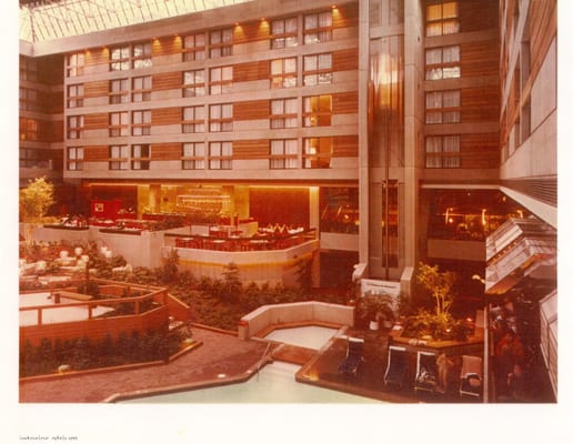 This is Canada's first atrium hotel, International competition winner,  guestrooms view the tropical trees and plants trucked...