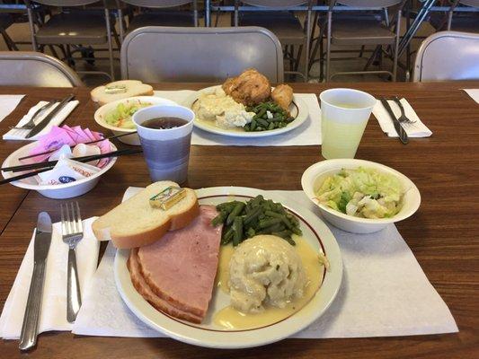 Fried chicken or ham at the annual parish dinner