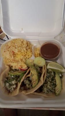 Lengua tacos platter