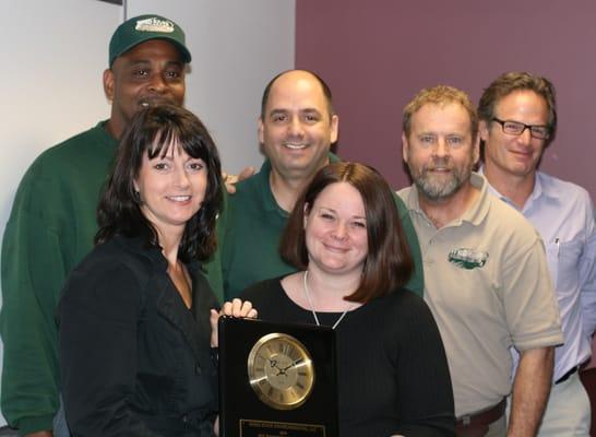 Some of the Wind River Team accepting the award