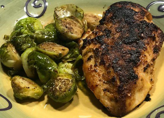 Seared Chicken Breast with Sautéed Brussel Sprouts