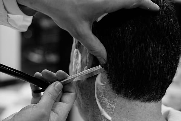 Neck shave after a haircut