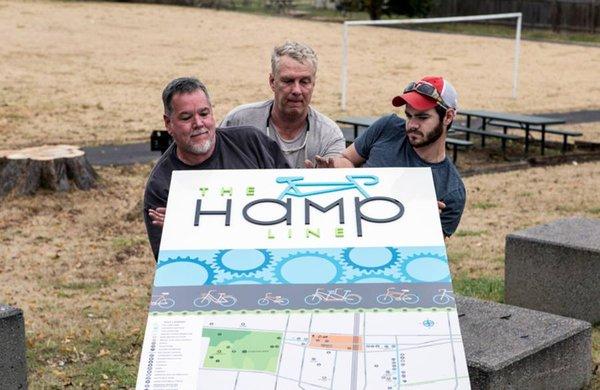 The Hamp sign for the Green Line goes up