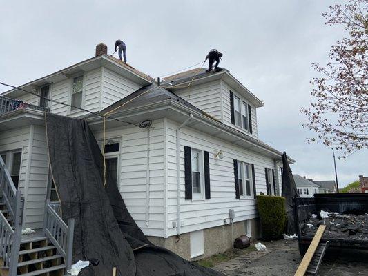 This was a tricky roof that was completed in one long day.