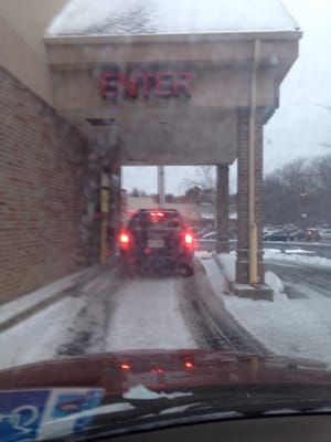 Sharp left up ahead at the drive thru