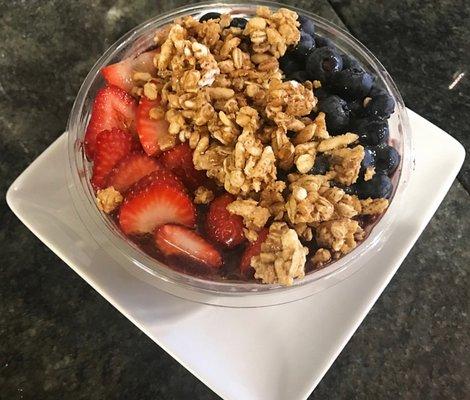 Custom Acai bowl with strawberries and blueberries