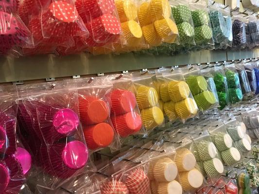 A rainbow of baking cups.