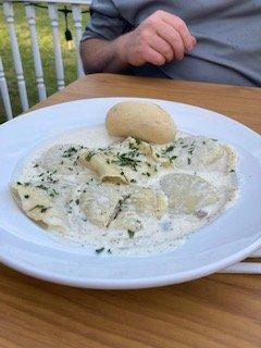 Mushroom Ravioli appetizer