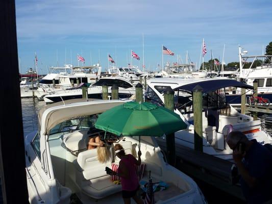 Overlooking the marina.