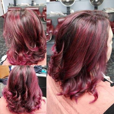 Magenta and orchid highlights