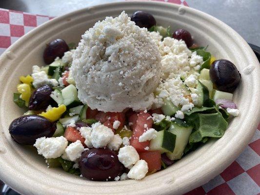 Greek Salad with Potato Salad