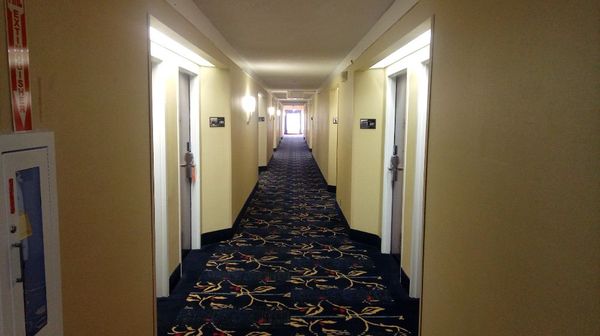 Hampton Inn, Cary NC., hallway before