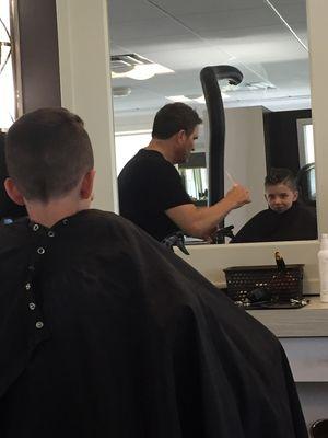 In action, itai getting a super haircut by Ted